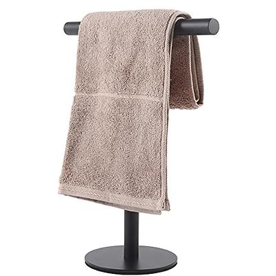 NearMoon Hand Towel Holder with Balanced Marble Base, 304 Stainless Steel Stand  Towel Ring L Shape