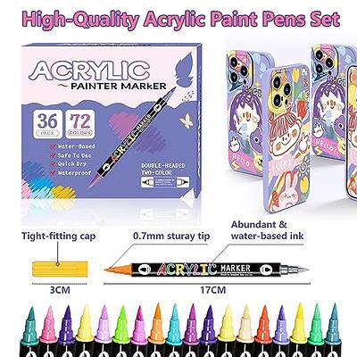 zsgatos 72 Colors Acrylic Paint Pens Paint Markers, Dual Tip Acrylic Pens  Paint for Rock Painting, Canvas, Wood, Ceramic, Glass, Stone, Fabric,  Plastic, Metal, DIY Crafts - Yahoo Shopping