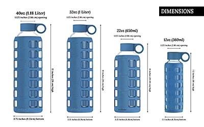 Customizable Logo BPA-free 360ml Leakproof Borosilicate Glass Water Bottle  with Silicone Sleeve and Carrying Handle