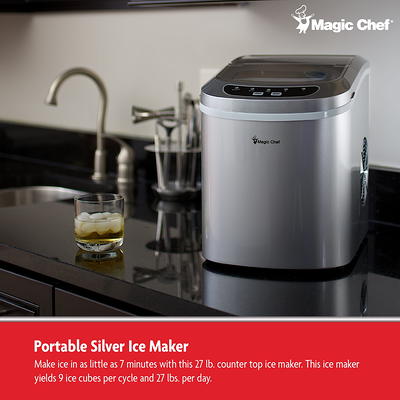 Magic Chef 27 lb Capacity Portable Countertop Ice Maker, Stainless Steel  (Bullet Ice) - Yahoo Shopping