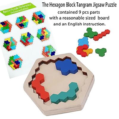 Wooden Blocks Puzzle Brain Teasers Toy Tangram Jigsaw Intelligence