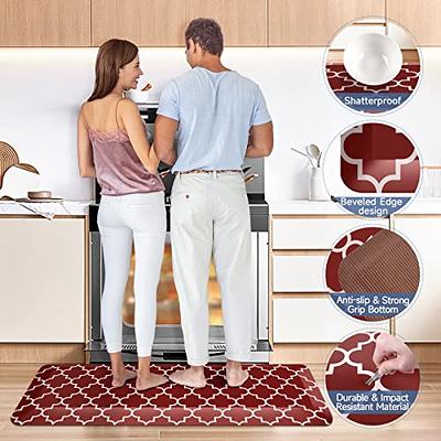 Cushioned Anti-Fatigue Kitchen Rug Mat ,17.3x 28,Non Slip Waterproof ,  Heavy Duty PVC Ergonomic Comfort Mat for Kitchen, Floor Home, Office, Sink