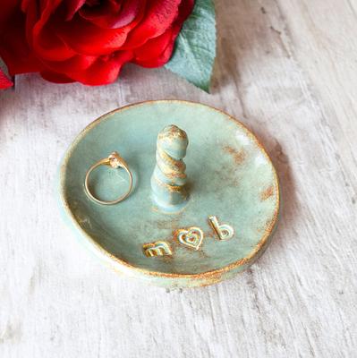 Personalized Ring Dish / Monogram Jewelry Dish / Engagement 