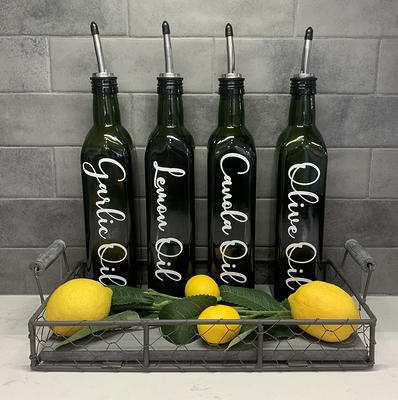 Personalised Olive Oil Bottle With Pourer, Oil Dispenser, Vinegar