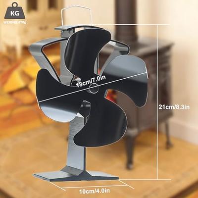 PETCHOR 8 Blades Wood Stove Fan, Double Motors Heat Powered Stove