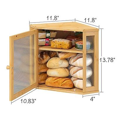 Tiawudi 2 Pack Large Bread Box for Kitchen Countertop, Airtight Bread  Storage Container for Homemade Bread and Bakery Loaf, Plastic Bread Keeper,  11.6