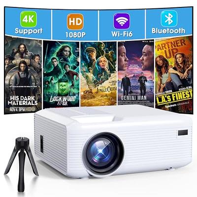 Autofoque/Keystone] Proyector 4K con WiFi 6 y Bluetooth 5.2, proyector de  películas para exteriores WiMius P64 Native 1080P de 500 lúmenes ANSI, zoom  del 50%, proyector doméstico compatible con iOS/Android/HDMI/TV Stick