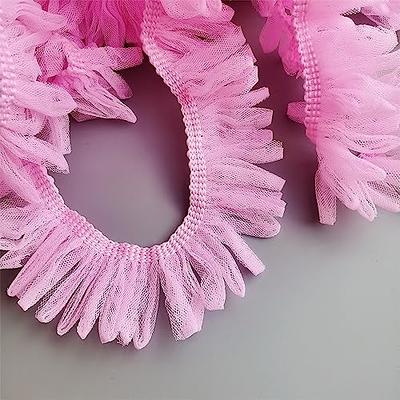 5 Yards Organza Tassels Lace Ribbon Pleated Satin Mesh Lace Edge Gather Ruffle  Trim Ribbon Vintage Pink Edging Trimmings Fabric for Sewing Craft Wedding  Dress Embellishment Accessories - Yahoo Shopping