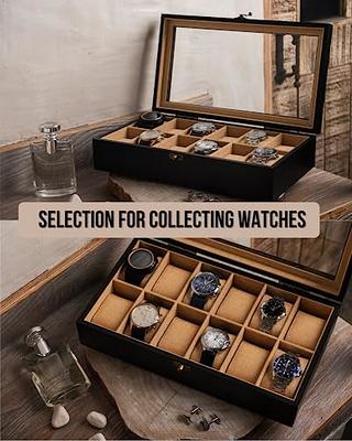 Solid Espresso (Brown) Wood Watch Box - 6 Slot