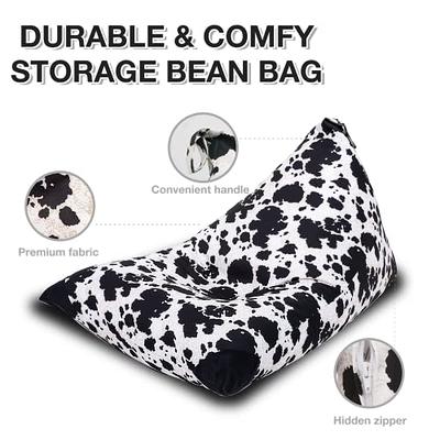 Lukeight Stuffed Animal Storage Bean Bag Chair for Kids and Teens Without  Filling, Zipper Storage BeanBag Cover for Organizing Stuffed Animal, Luxury  Velvet Bean Bag Chair Cover (No Beans) X-Large 