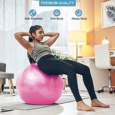 Exercise Ball Yoga Ball, Thick Anti-Slip Pilates Ball for Pregnancy  Birthing, Workout and Core Training, Anti-Burst Fitness Ball with Air Pump,  Suitable for Home Gym Office (34 in, Pink) - Yahoo Shopping