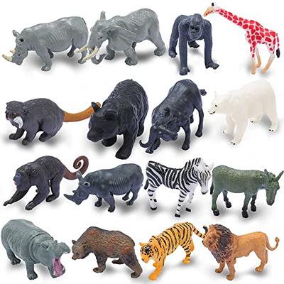 16 Pieces Mini Safari Animals Figures,Jungle Zoo Animals Toys