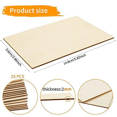 50 Pcs Basswood Sheets 8 x 12 Inch 2mm Thick Plywood Thin Wood Sheets  Rectangular Unfinished Basswood Board with Smooth Surfaces for Crafts  Cutting