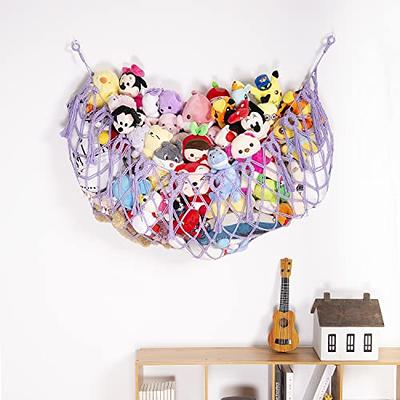 Weighted Stuffed Animals Hammock With Light Corner Hanging Pet Net