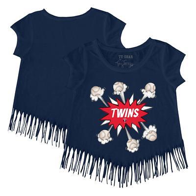 Tiny Turnip Detroit Tigers Girls Youth Navy 2023 Spring Training Fringe T- Shirt