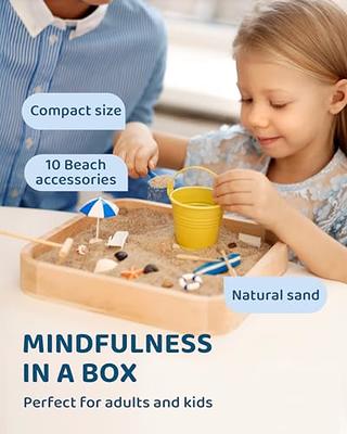 Mini Zen Garden Sandbox - Beach Sand Zen Garden for Desk - Desk Sandbox for  Adults & Kids 