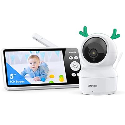 Baby Monitor with Remote Pan-Tilt-Zoom Camera, 3.5” Large Display Video Baby  Monitor with Camera and Audio, Infrared Night Vision, Two Way Talk, Room  Temperature