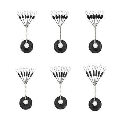 100 Pcs Rubber Fishing Bobber Stops, 6 In 1 Rubber Slip Bobber Stoppers,  Sinker Stoppers For Fishing Line, Black Cylinder, S