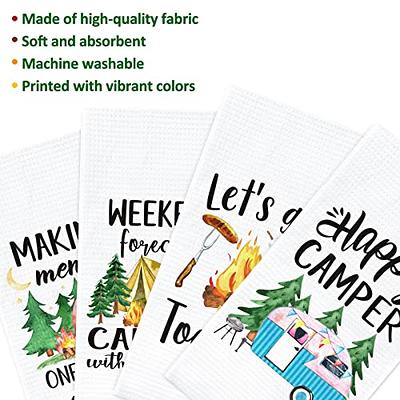 Vansolinne Camping Kitchen Towels Set of 4 Dish Towels White Kitchen Hand  Towels Kit Printed with Funny Sayings Novelty Gifts for Campers Happy  Camper Camping Accessories for RV Campers - Yahoo Shopping