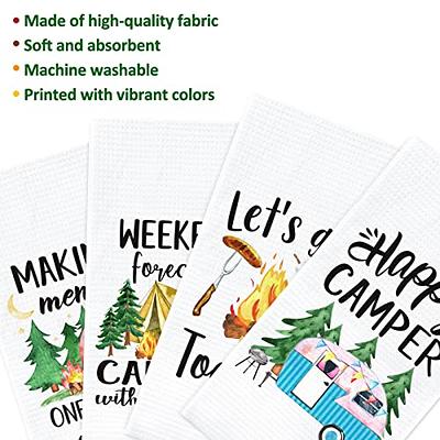 Camping Dish Towels Camper Kitchen Towel for Travel Green & Blue Dishtowel  Set