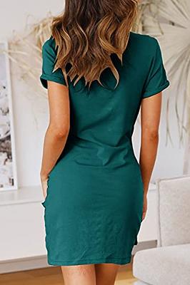 MEROKEETY Short Sleeve Ruched Bodycon T-Shirt Dress – Merokeety