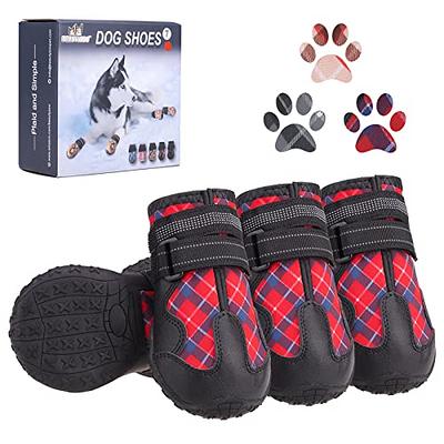 XSY&G Dog Boots,Waterproof Dog Shoes,Dog Booties with Reflective Rugged  Anti-Slip Sole and Skid-Proof,Outdoor Dog Shoes for Medium to Large Dogs  4Pcs-Size7 : : Pet Supplies