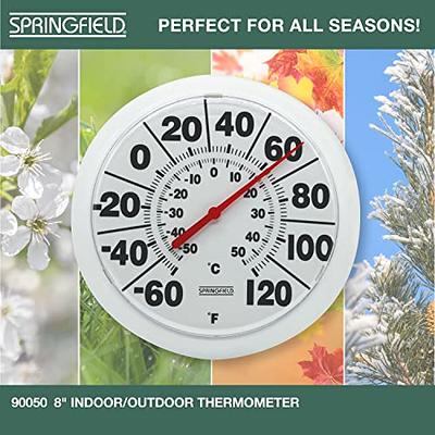 AcuRite Indoor Outdoor Thermometer, 12.5 inches Wall Mount, White with Easy  to Read Large Black Numbers