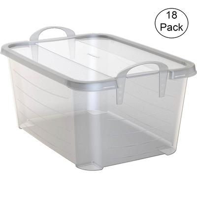 Project Source Small 3.75-Gallons (15-Quart) Clear Base with White Lid Tote  with Latching Lid