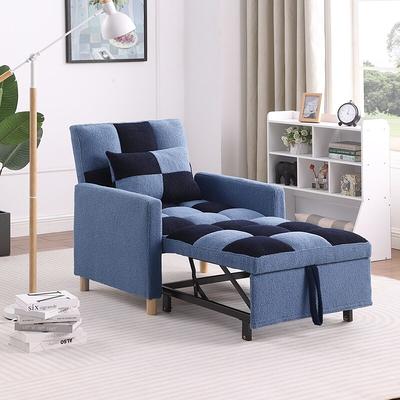  KOMFOTT Convertible Chair Bed, Tri-Fold Sofa Bed with  5-Position Adjustable Backrest & Pillow, Leisure Chaise Lounge Couch with  Sturdy Steel Frame for Home & Office, Comfortable Sleeper Chair (Blue) :  Home