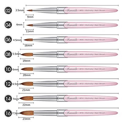 1PC KEMEISI Kolinsky Sable Brushes with Pink V-stern handle Acrylic Nail  Brush Professional Nail Art Tool,ROUND Shape #2,4,6,8,10,12,14,16 (#16) -  Yahoo Shopping