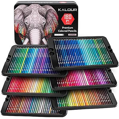 KALOUR 180 Colored Pencil Set for Adults Artists kids- 3.3mm Rich Pigment  Soft Core -12 Metallic Pencil - Wax-Based - Ideal for Coloring Drawing  Sketching Shading Blending - Vibrant Color（Tin Case） - Yahoo Shopping