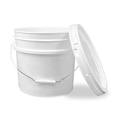  Screw Top Bucket - 3.5 Gallon with White Lid; Heavy