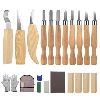 YDGFUHM 12-Piece Wood Carving Kit Complete with Tools, Holster