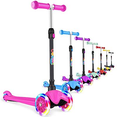 Aero C2 - Patinete de rueda para niños de 5 a 8 años, 5 a 7 o 6 a 12 años,  con luces dinámicas, plegable y ajustable en altura, scooters para niños