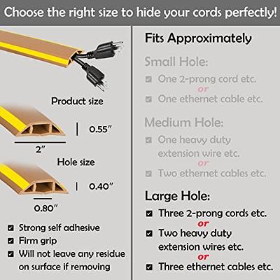 4FT Cord Cover Floor, White Cord Hider Floor, Extension Cable Cover Power  Cord Protector Floor, Cable Management Hide Cords on Floor- Soft PVC Wire