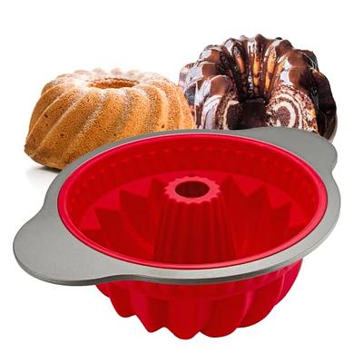 Silivo Silicone Bundt Pan - Set of 2 - 7 Inch Silicone Bundt Cake Pan  Nonstick , Pound Cake