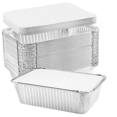 5Lb Foil Pans With Lids 9.5X7.5X2.5” Large Aluminum Pans With Covers 100 Foil  Pans And 100 Board Lids (Set Of 50) - Yahoo Shopping