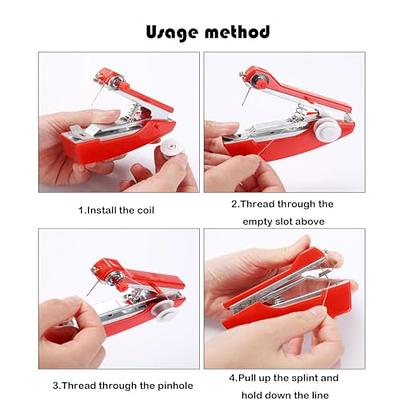 Portable Sewing Machine Mini Manual Stitching Machine for Clothes Simple  Handheld Needlework DIY Apparel Sewing Fabric Tool