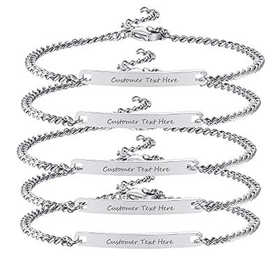 MEALGUET Jewelry Personalized Engravable ID Bracelets