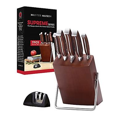 RAXCO 10-in-1 Knife Set with Block and Sharpener - Perfect for Small  Kitchens