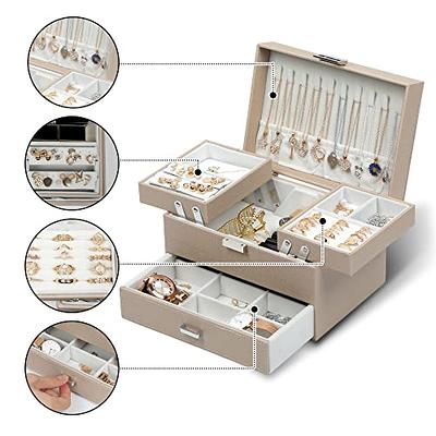  Dajasan Jewelry Box Organizer, Jewelry Boxes for Women Girls, 3  Layers Jewelry Gift Box for Christmas, Valentine's Day, Birthday, Mother's  Day (Champagne) : Clothing, Shoes & Jewelry