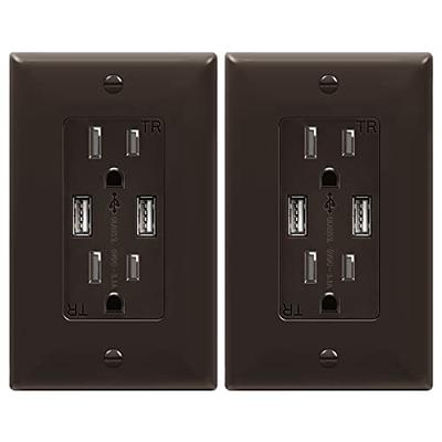 Smart WiFi USB Wall Outlet with Type-C & Type-A Ports, in-Wall Plug Socket  Receptacle 15A