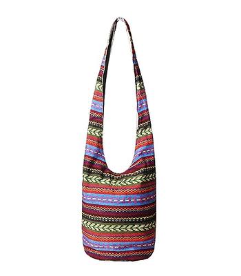 WITERY Large Hobo Sling bag For Women - Handmade Ethnic Canvas Cloth Crossbody  Bags with Zip Closure, Ladies Everyday Small Hippie Purse Sling Tote Travel  Purse Shoulder Bag - Yahoo Shopping