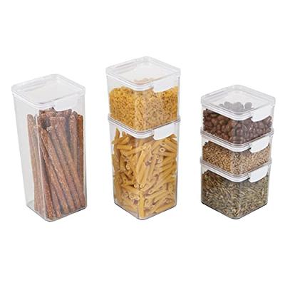 Bino Refrigerator, Freezer and Pantry Cabinet Storage Organizer Bin with Built-In Handle, Clear and Transparent Nesting Container for Home and Kitchen