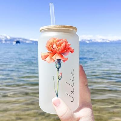 Personalized 46oz Water Bottle With Handle Cap, 360 Degree Engrave,  Multiple Colors, Wildflowers, Mother's Day Gift, Birthday, Gift for Mom -   Canada