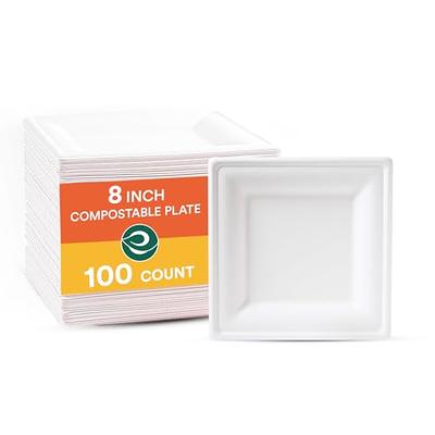 ECO SOUL 100% Compostable 6 Inch Paper Plates [1000-Pack] Small Disposable  Bulk Party Heavy Duty, Eco-Friendly, Appetizer, Dessert, Wedding Plates I