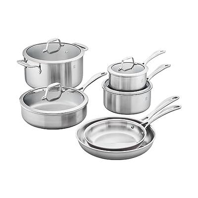 HexClad 7-Quart Saute Pan and 12-Inch Frying Pan with Lid Set, Hybrid  Nonstick Stainless Steel, Dishwasher and Oven Safe, Works with All Cooktops