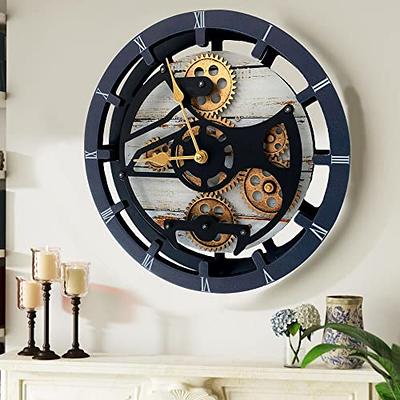 Desk Clock 10 Inches With Real Moving Gear Convertible Into Wall