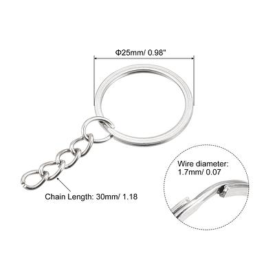 Split Keychain Rings, 1.7x25mm Round Flat Key Holder with Chain 24Pcs -  Silver Tone - 25mm - Yahoo Shopping