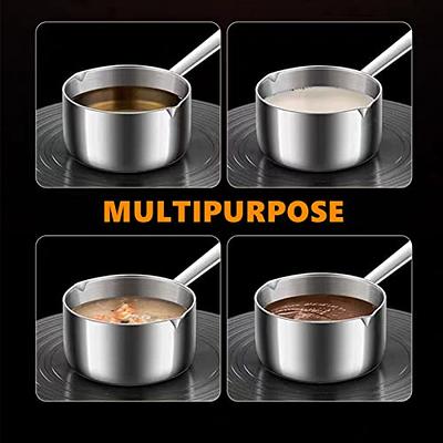 Lomoker Butter Warmer Pot, Small Sauce Pan, Heavy Duty Stainless Steel Cooking  Pot for Milk, Coffee, and Melting Chocolate, 14 Oz - Yahoo Shopping